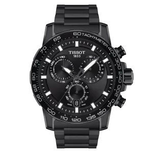Tissot Supersport Chrono 45.5mm Watch Black Quartz Steel Finish Pvd Black T125.617.33.051.00