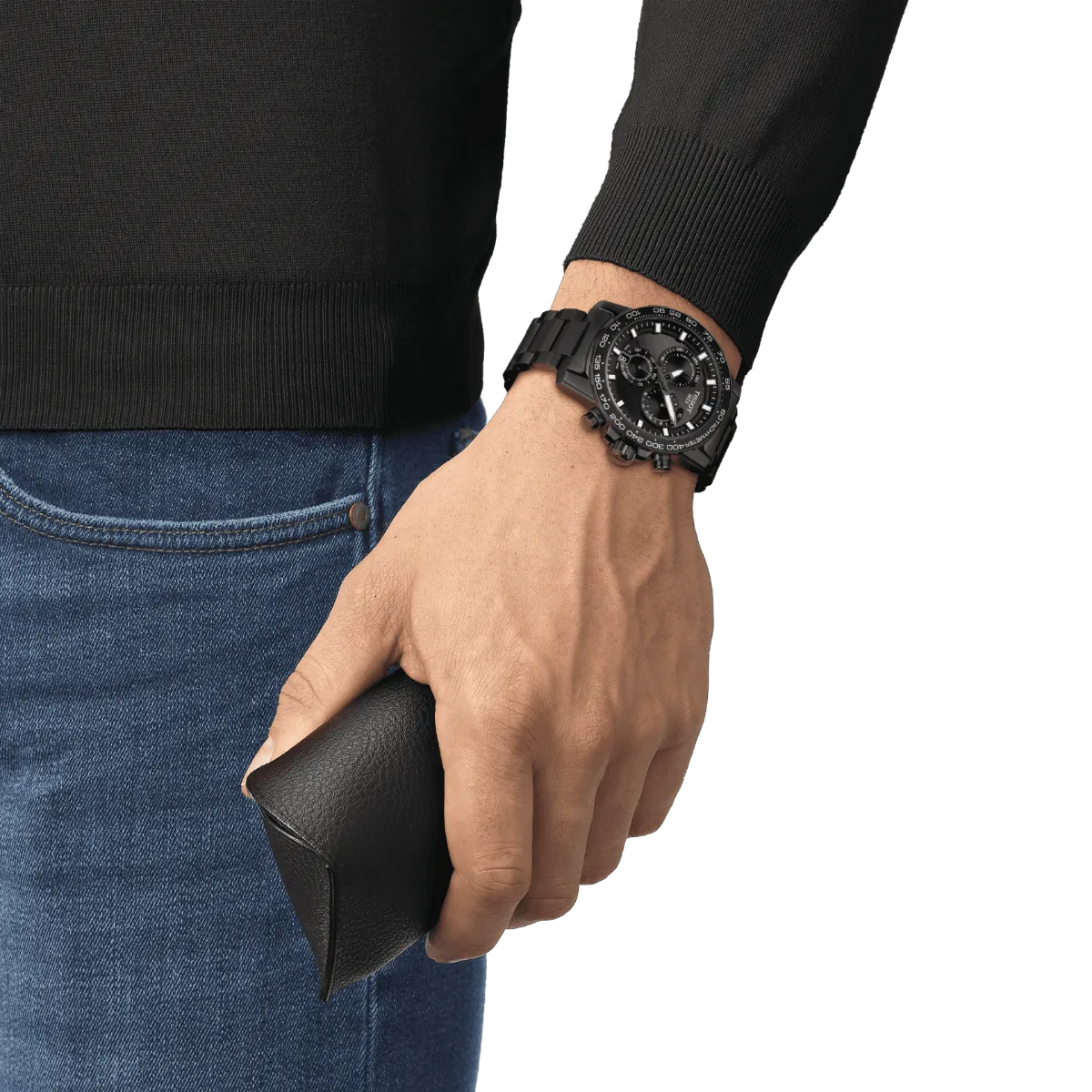 Tissot Supersport Chrono 45.5mm Watch Black Quartz Steel Finish Pvd Black T125.617.33.051.00