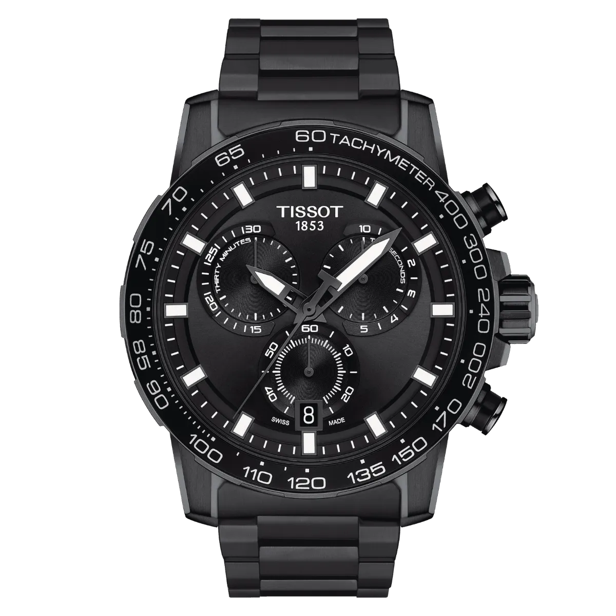 Tissot Supersport Chrono 45.5mm Watch Black Quartz Steel Finish Pvd Black T125.617.33.051.00