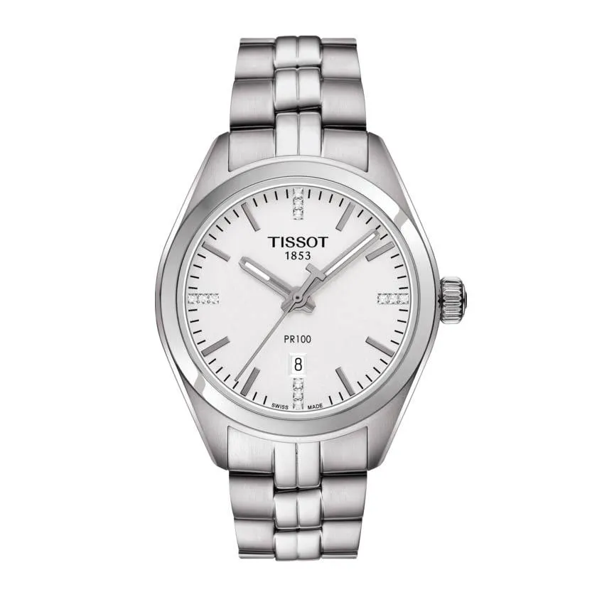 Tissot watch pr 100 lady 33mm silver quartz steel t101.210.11.036.00