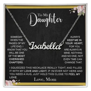 To Daughter (Love Mom) - Steel Personalized Name Necklace