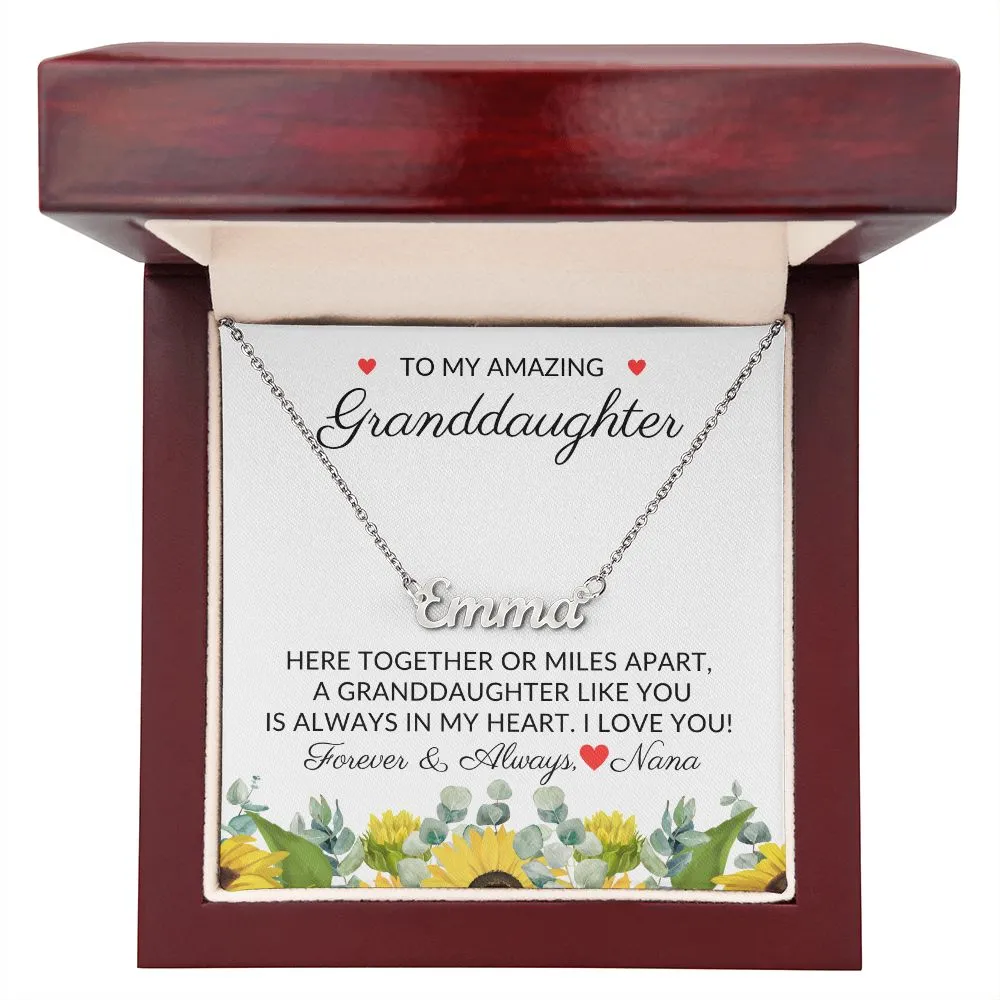 To Granddaughter From Nana | Always in My Heart - Personalized Name Necklace