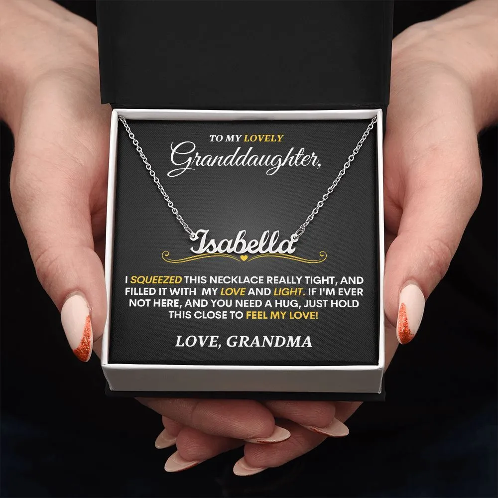 To Granddaughter (Love, Grandma) | Personalized Calligraphy Necklace