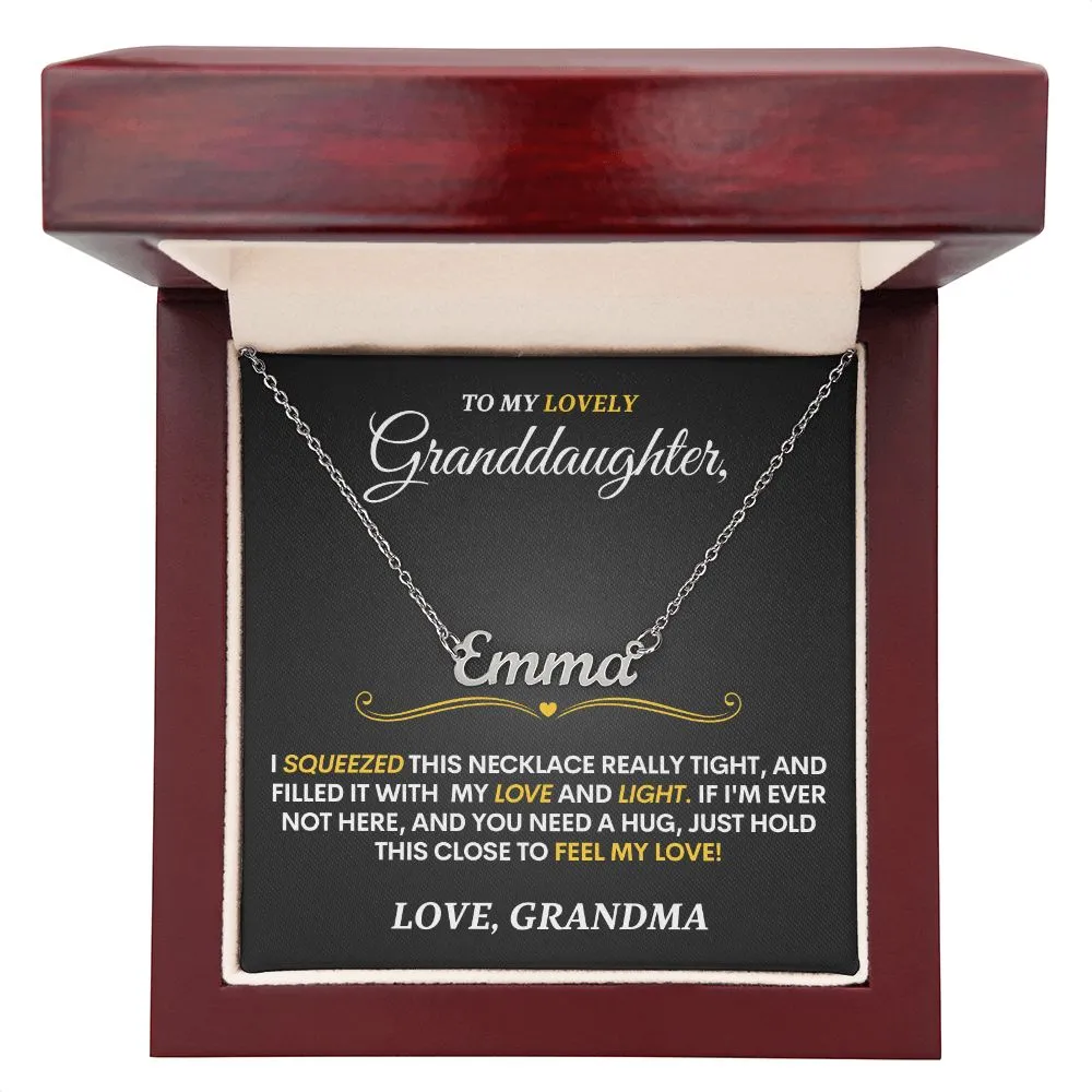 To Granddaughter (Love, Grandma) | Personalized Calligraphy Necklace