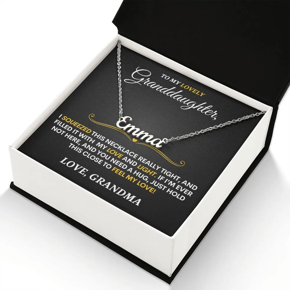 To Granddaughter (Love, Grandma) | Personalized Calligraphy Necklace