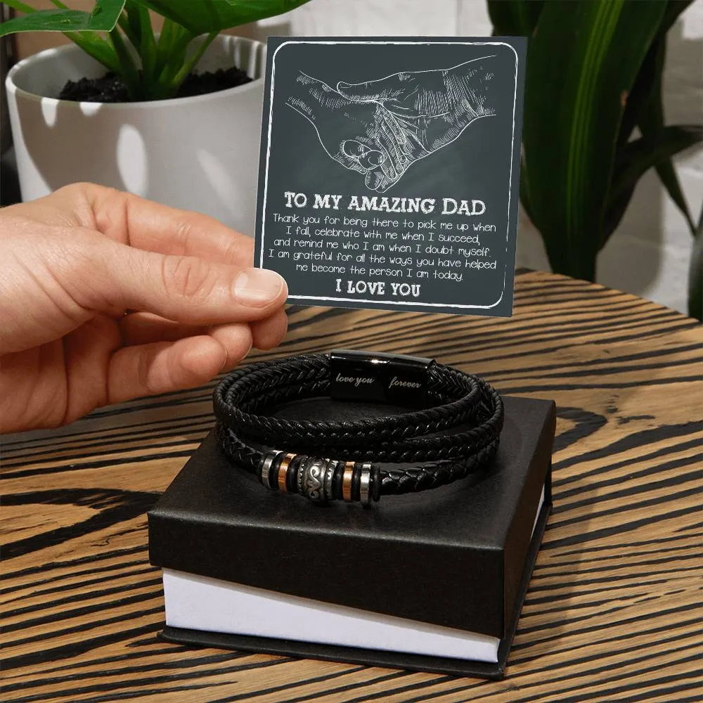 To My Amazing Dad Bracelet, Father's Day gift, Dads "Love You Forever" Bracelet