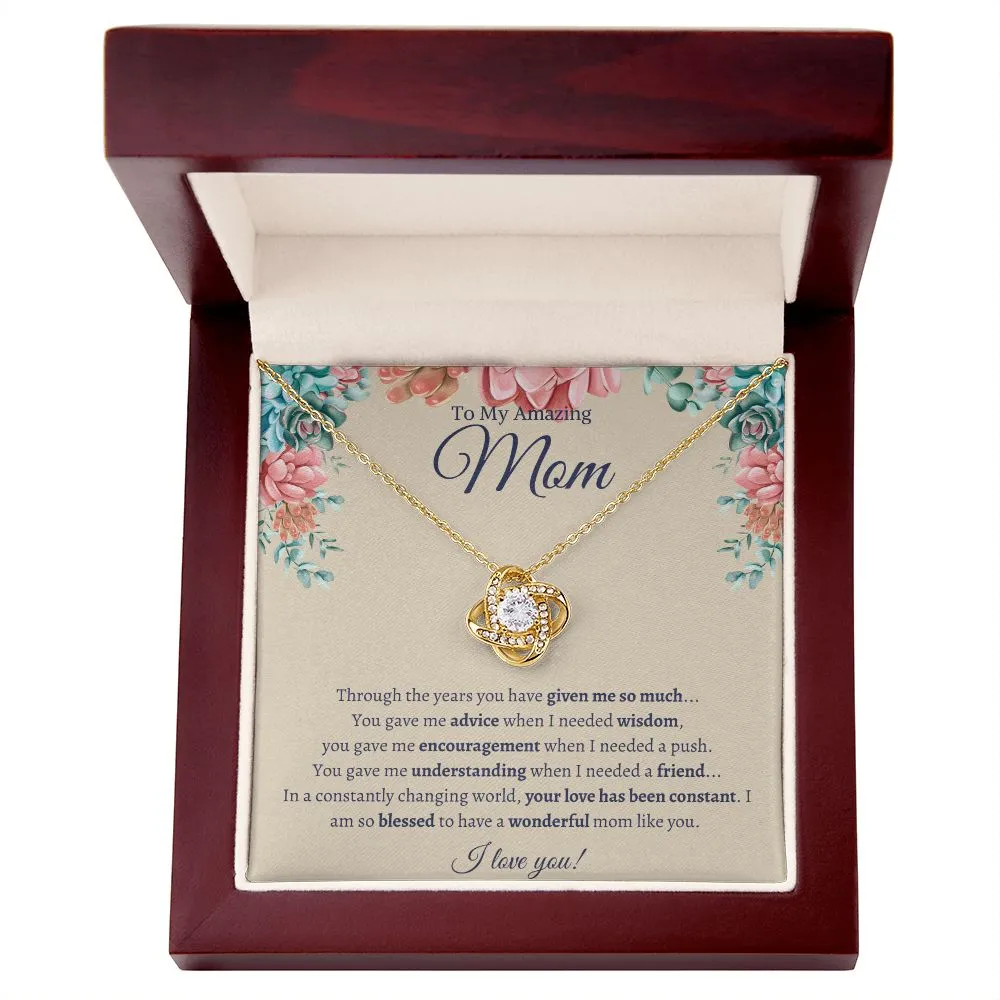 To My Amazing Mom - Love Knot Necklace