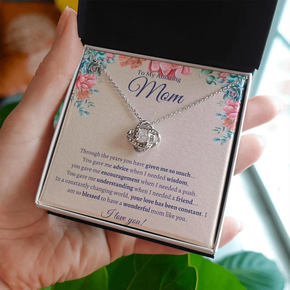 To My Amazing Mom - Love Knot Necklace
