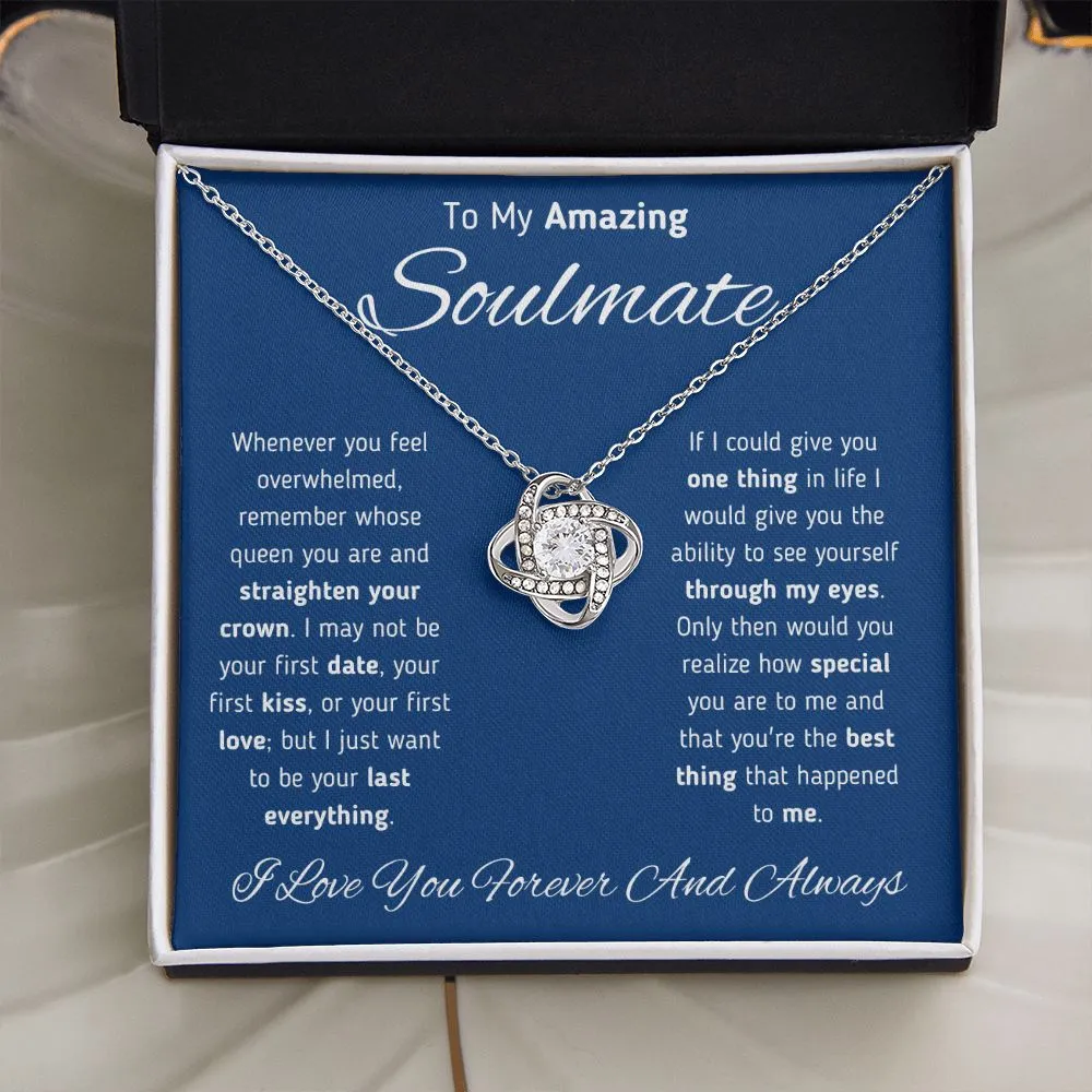 To My Amazing Soulmate Love Knot Necklace