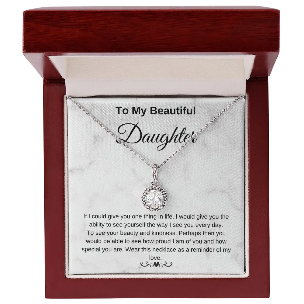 To My Beautiful Daughter Eternity Hope Necklace
