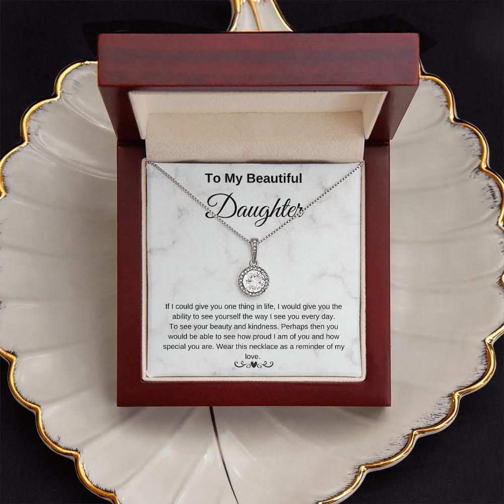 To My Beautiful Daughter Eternity Hope Necklace