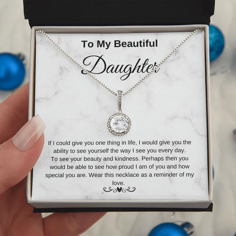 To My Beautiful Daughter Eternity Hope Necklace