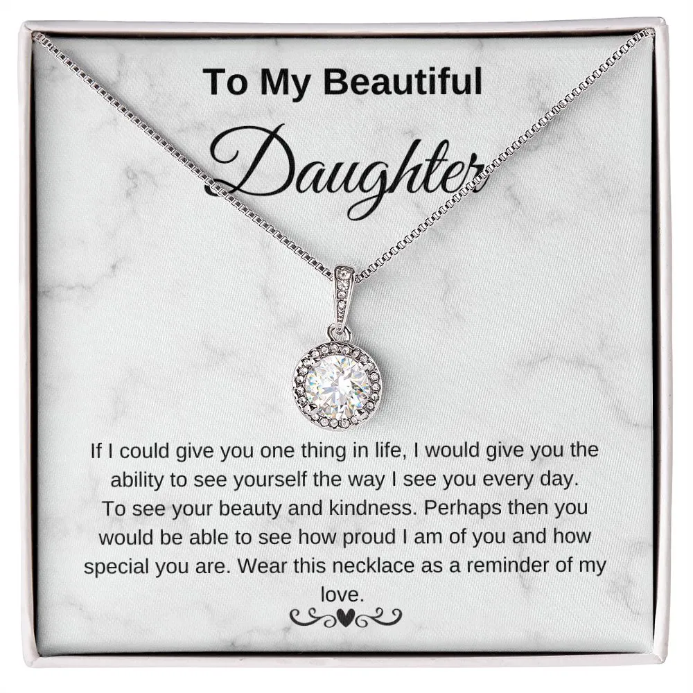 To My Beautiful Daughter Eternity Hope Necklace