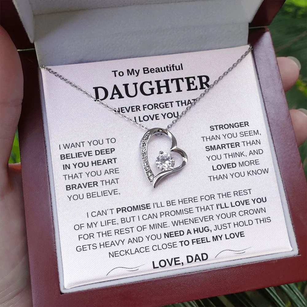 To My Beautiful Daughter - Forever Love Necklace