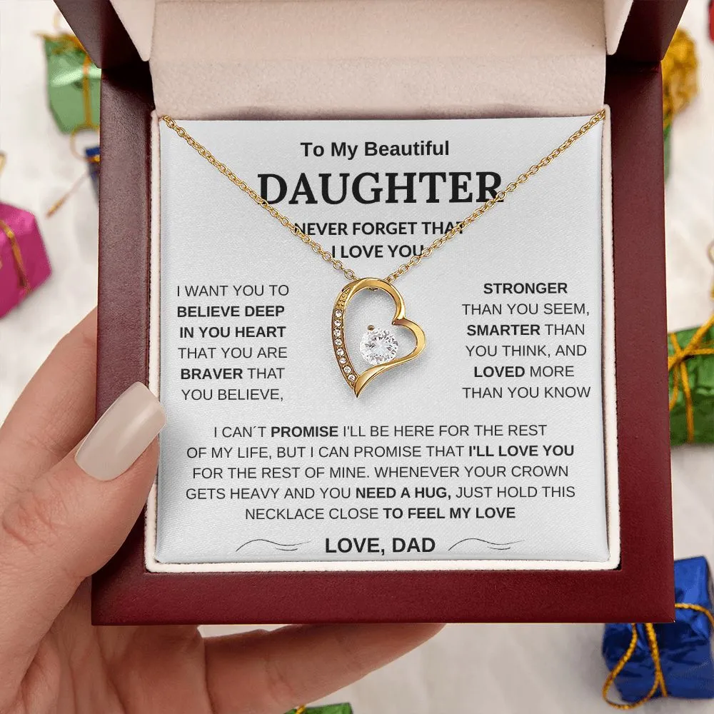 To My Beautiful Daughter - Forever Love Necklace