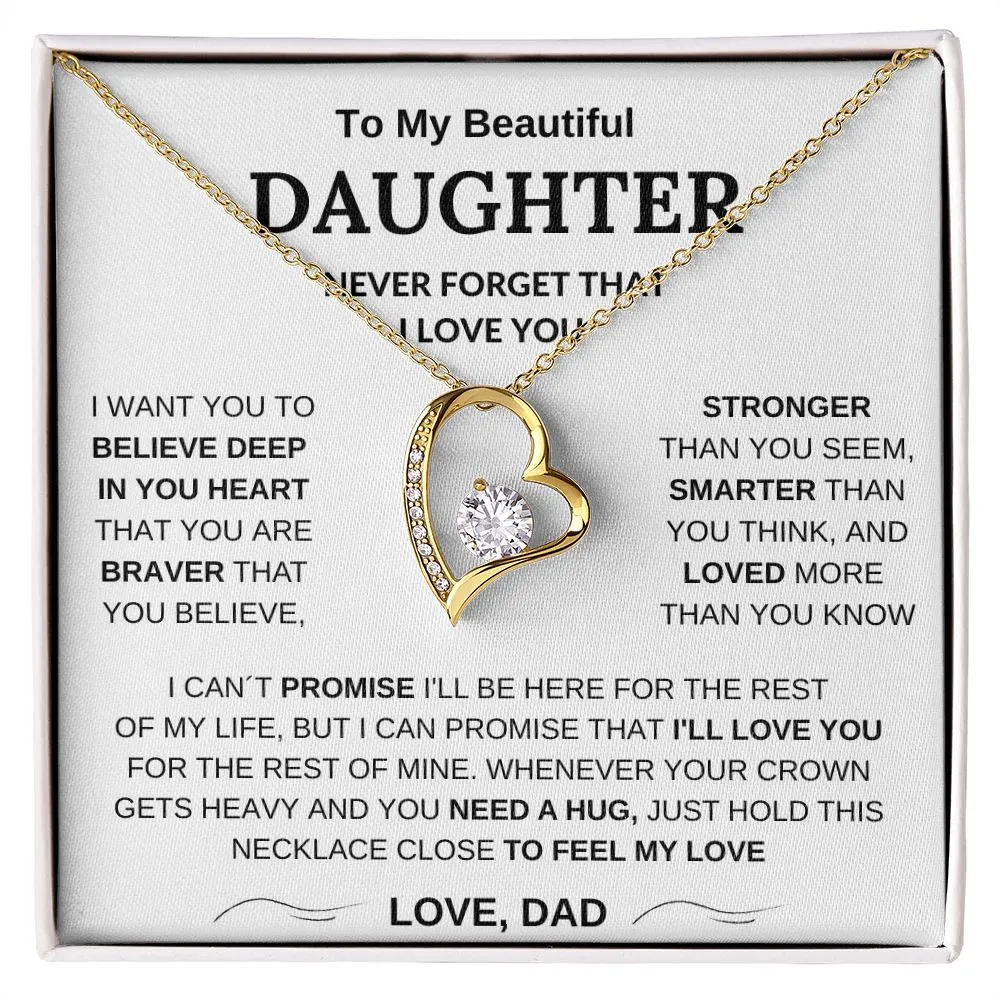 To My Beautiful Daughter - Forever Love Necklace