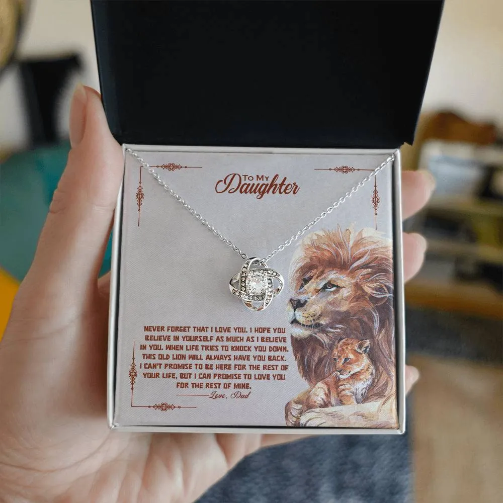 To My Beautiful Daughter, I Promise To Love You For The Rest Of My Life - Love knot Necklace