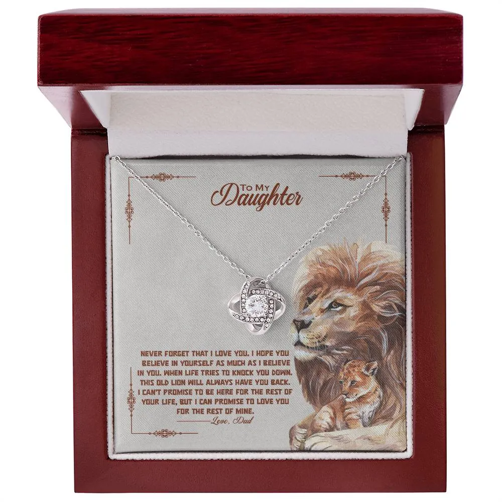 To My Beautiful Daughter, I Promise To Love You For The Rest Of My Life - Love knot Necklace