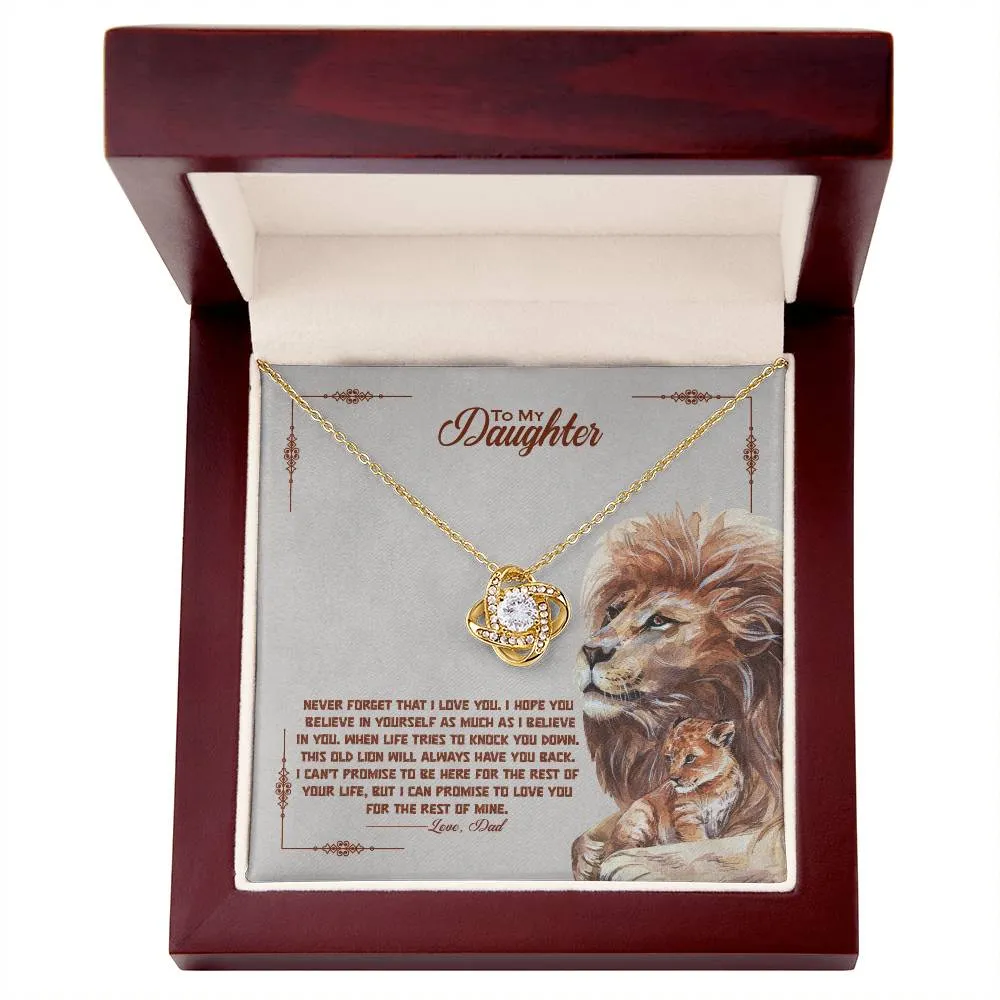 To My Beautiful Daughter, I Promise To Love You For The Rest Of My Life - Love knot Necklace