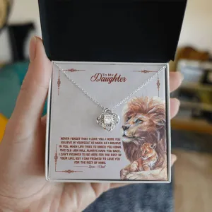 To My Beautiful Daughter, I Promise To Love You For The Rest Of My Life - Love knot Necklace
