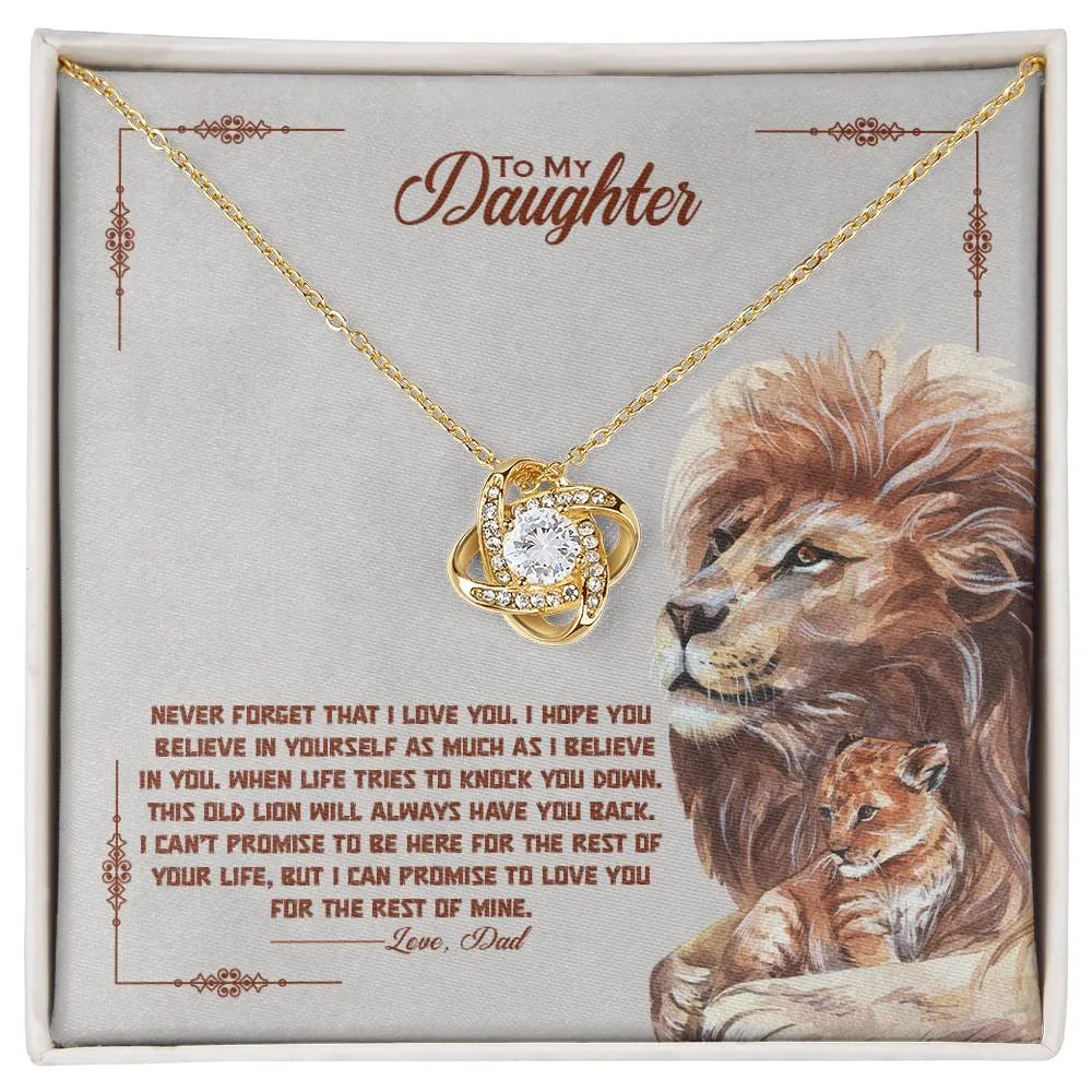 To My Beautiful Daughter, I Promise To Love You For The Rest Of My Life - Love knot Necklace