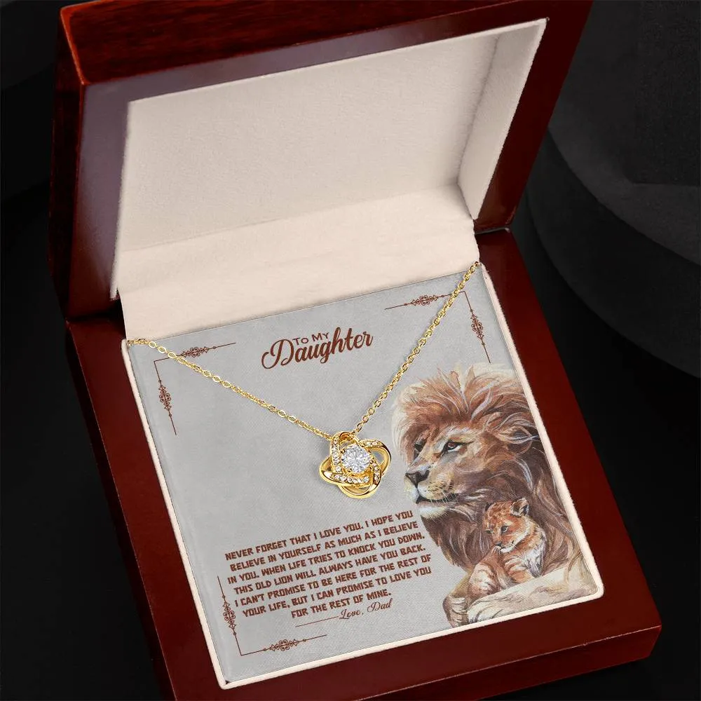 To My Beautiful Daughter, I Promise To Love You For The Rest Of My Life - Love knot Necklace