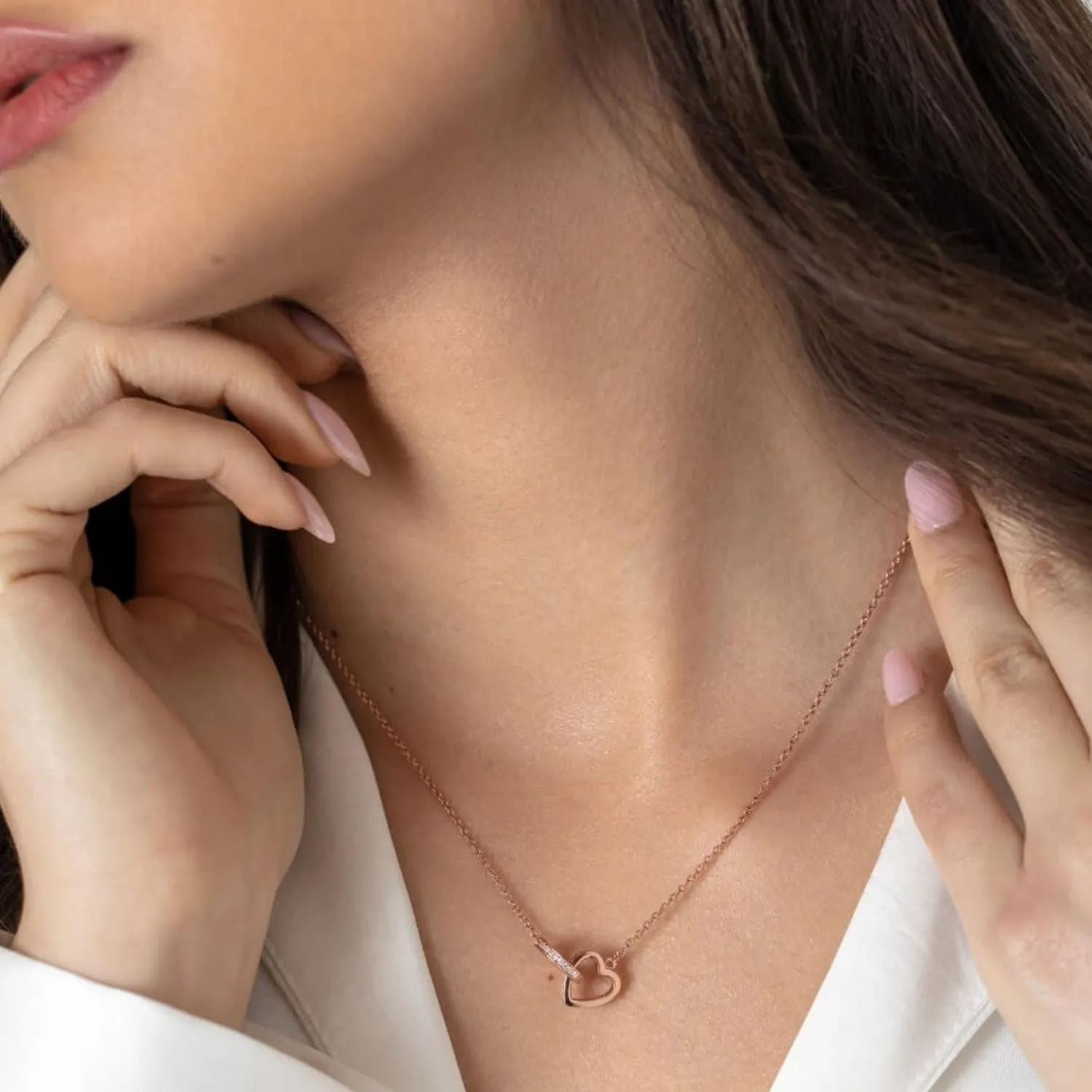 To My Beautiful Daughter Joined Hearts Necklace - DT10