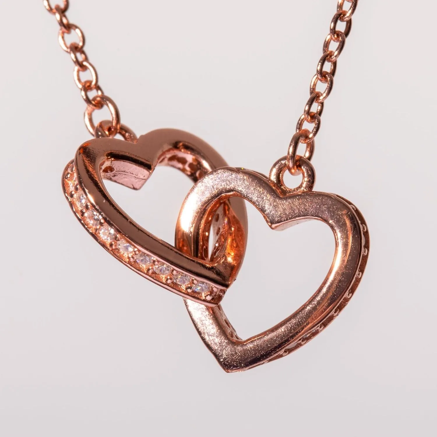 To My Beautiful Daughter Joined Hearts Necklace - DT10