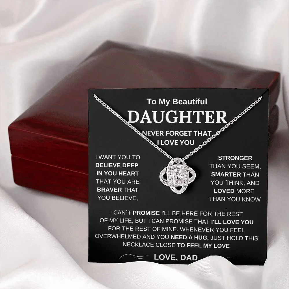To My Beautiful Daughter - Love Knot Necklace
