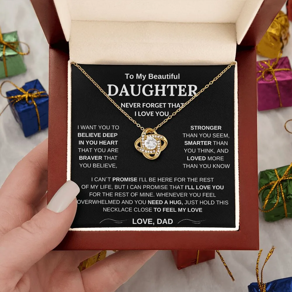 To My Beautiful Daughter - Love Knot Necklace