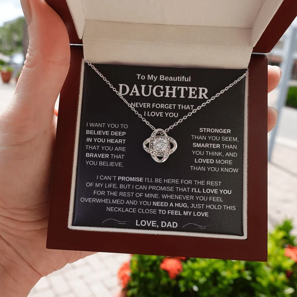 To My Beautiful Daughter - Love Knot Necklace