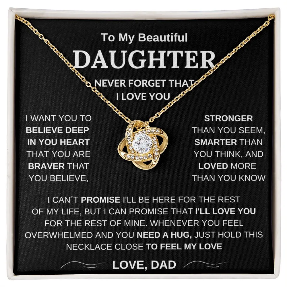 To My Beautiful Daughter - Love Knot Necklace