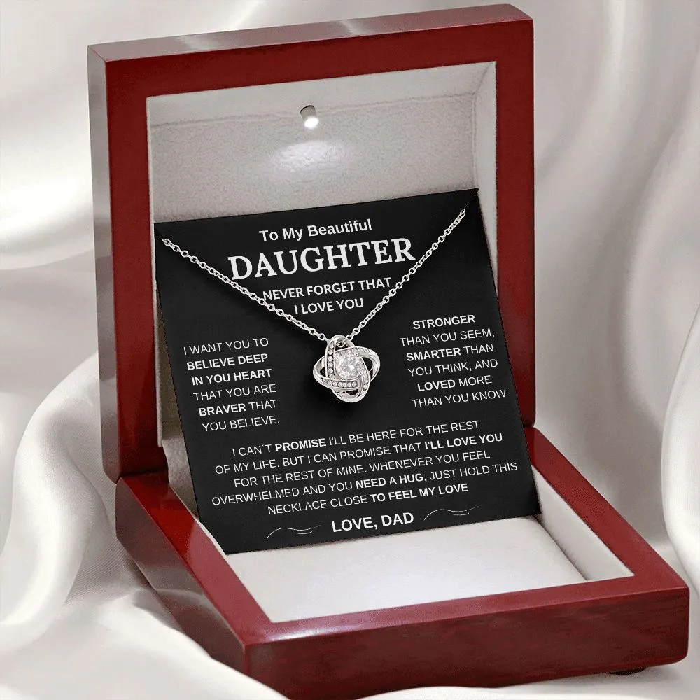 To My Beautiful Daughter - Love Knot Necklace