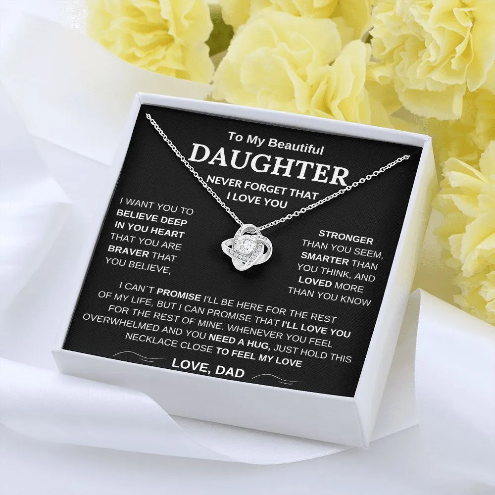 To My Beautiful Daughter - Love Knot Necklace