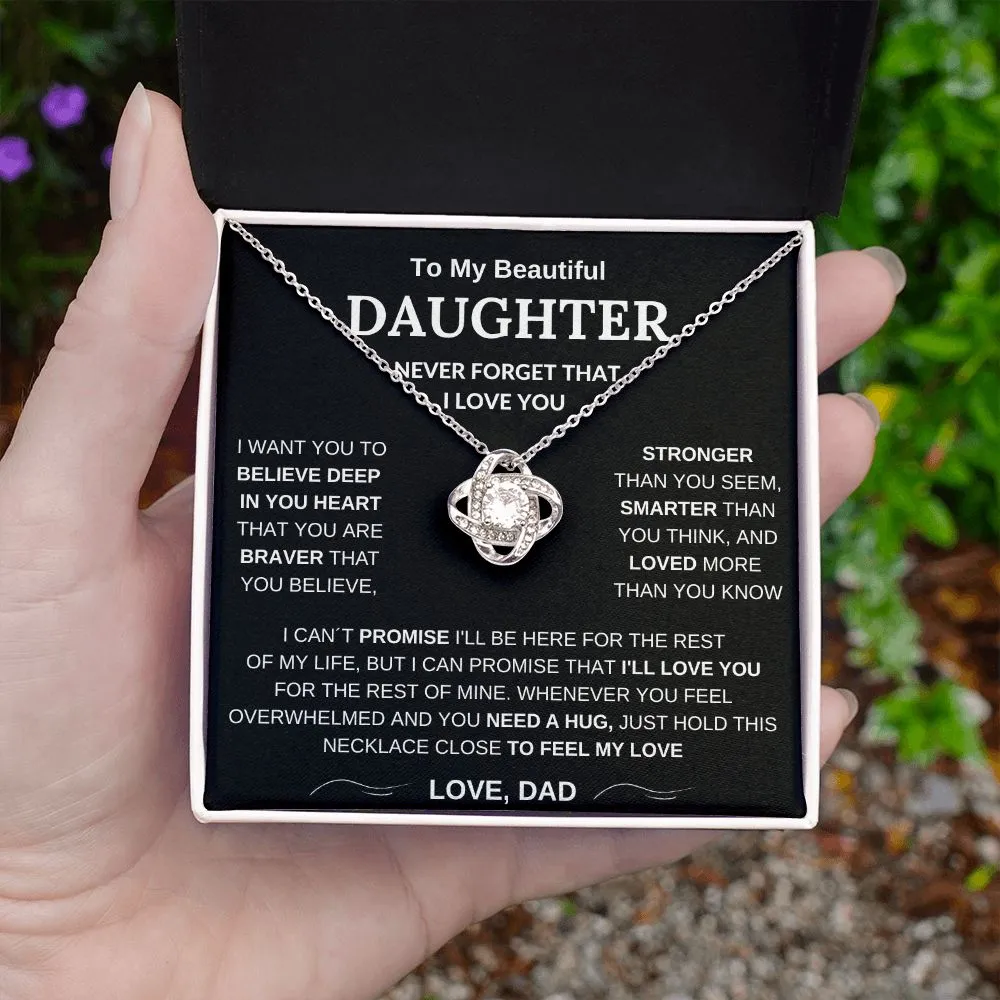 To My Beautiful Daughter - Love Knot Necklace