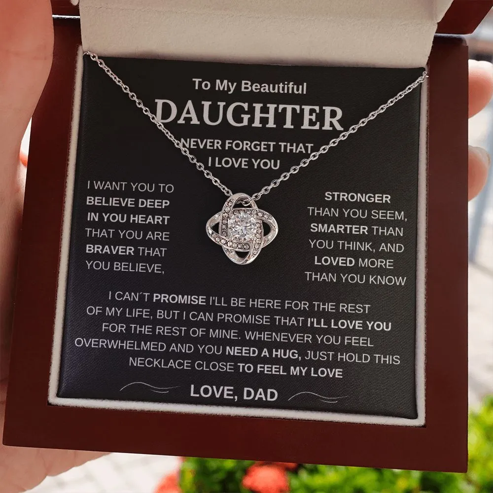 To My Beautiful Daughter - Love Knot Necklace