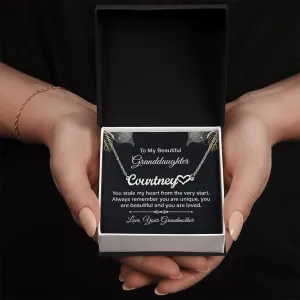 To My Beautiful Granddaughter l Heart Name Necklace