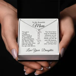To My Beautiful Mom l Personalized Vertical Name Necklace