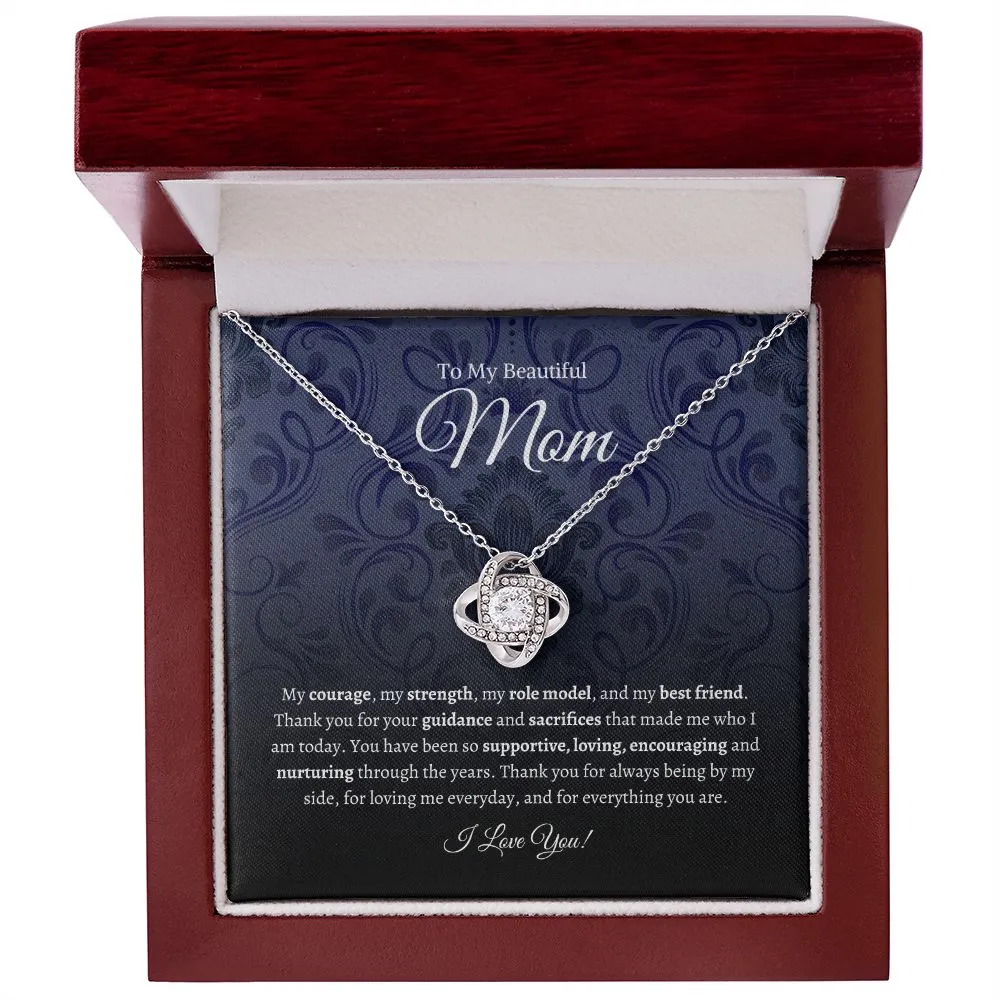 To My Beautiful Mom - Love Knot Necklace