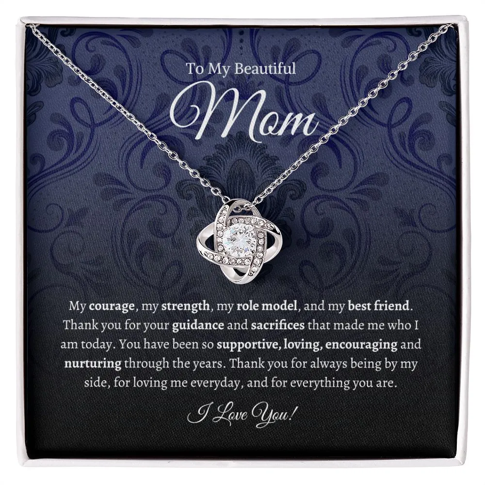 To My Beautiful Mom - Love Knot Necklace