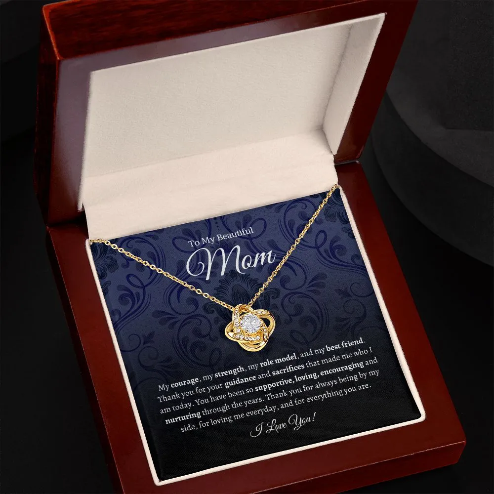 To My Beautiful Mom - Love Knot Necklace