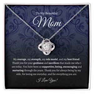 To My Beautiful Mom - Love Knot Necklace