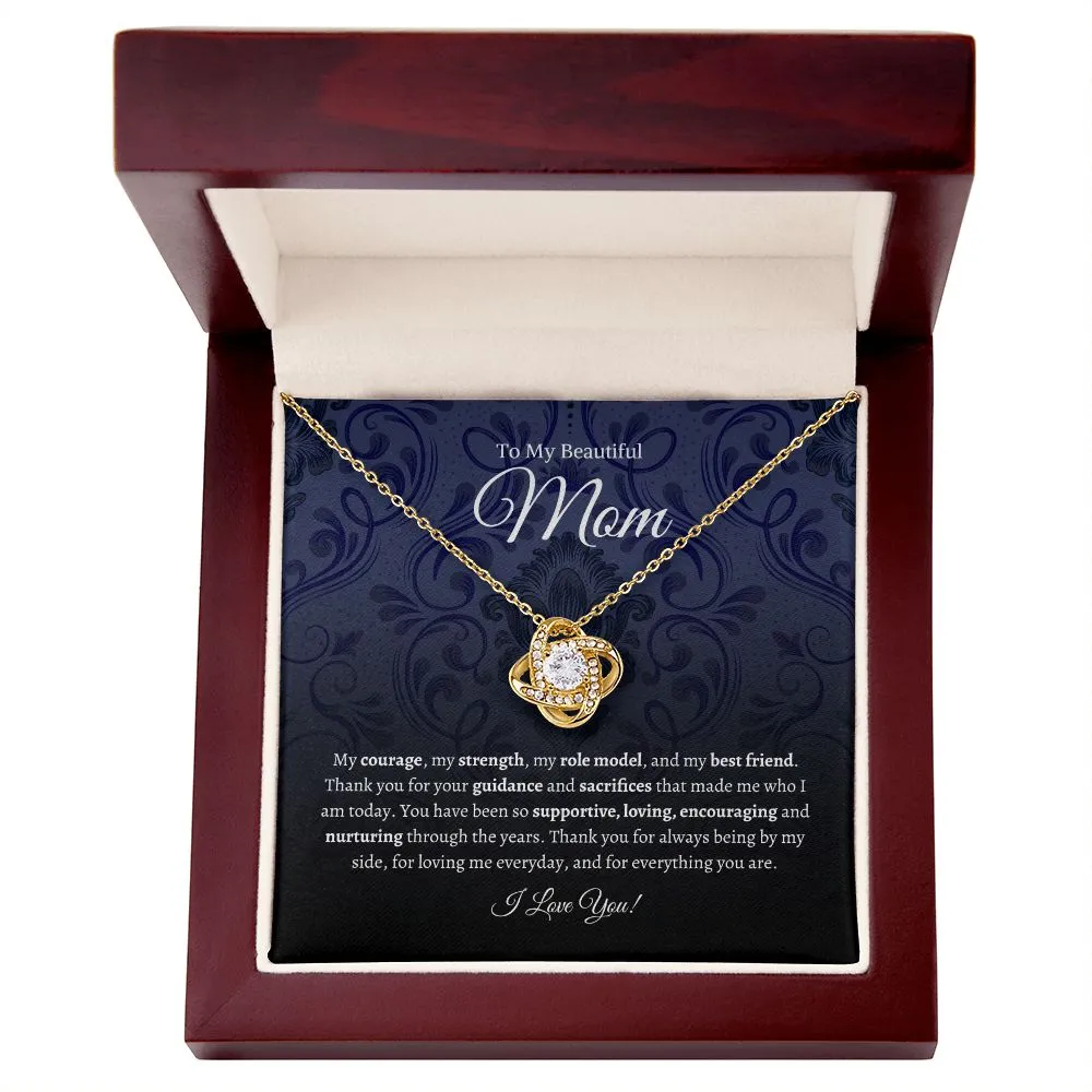 To My Beautiful Mom - Love Knot Necklace