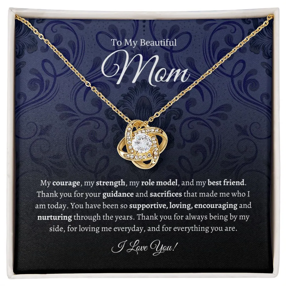 To My Beautiful Mom - Love Knot Necklace