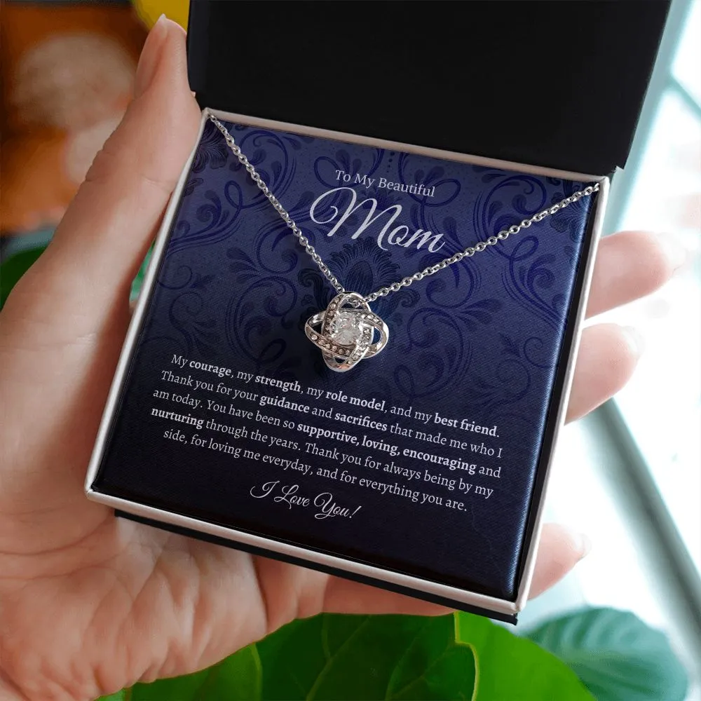 To My Beautiful Mom - Love Knot Necklace