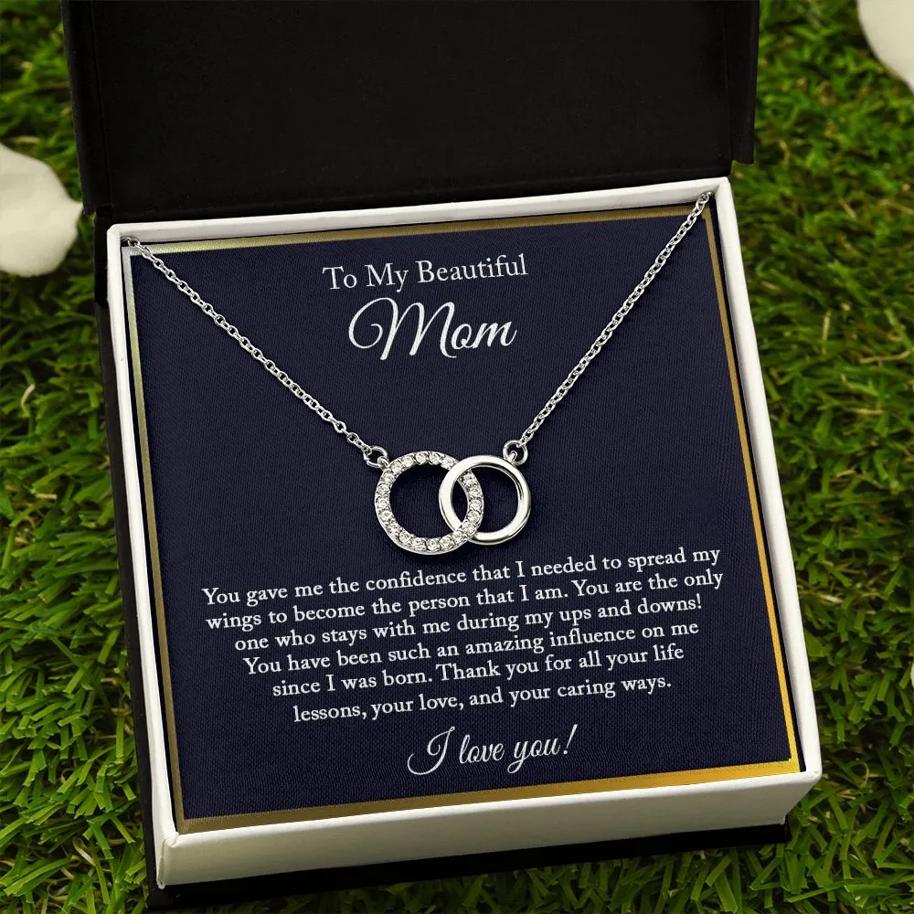 To My Beautiful Mom Necklace, Joint Circle Necklace, Mom Gift from Daughter, Gift from Son