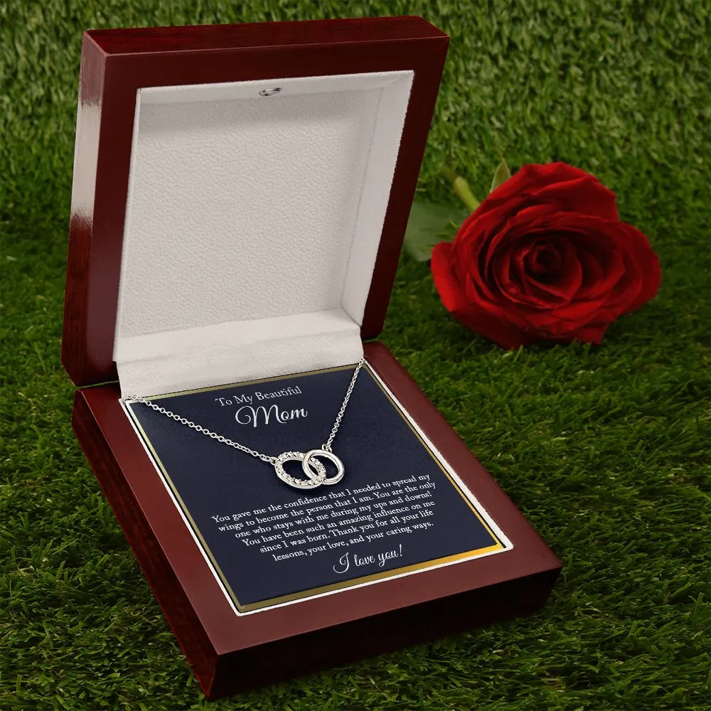 To My Beautiful Mom Necklace, Joint Circle Necklace, Mom Gift from Daughter, Gift from Son