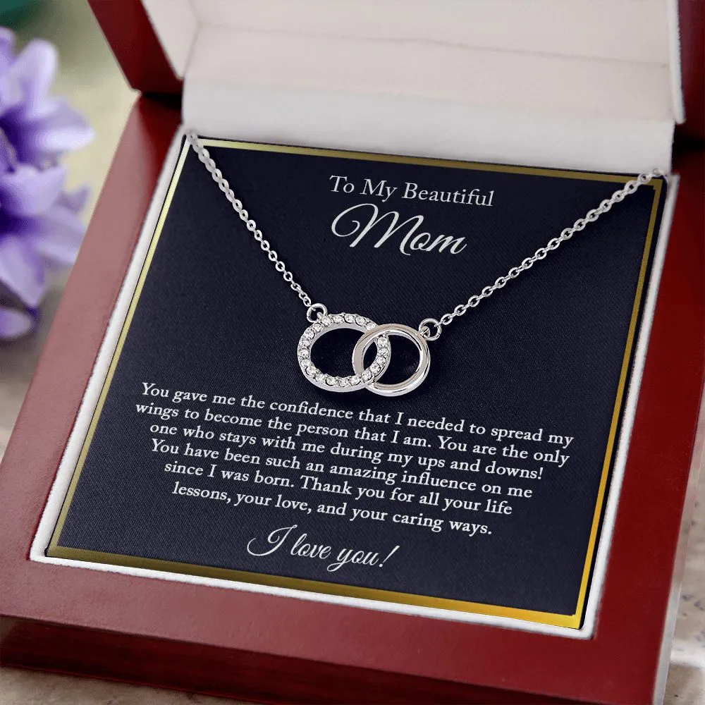 To My Beautiful Mom Necklace, Joint Circle Necklace, Mom Gift from Daughter, Gift from Son