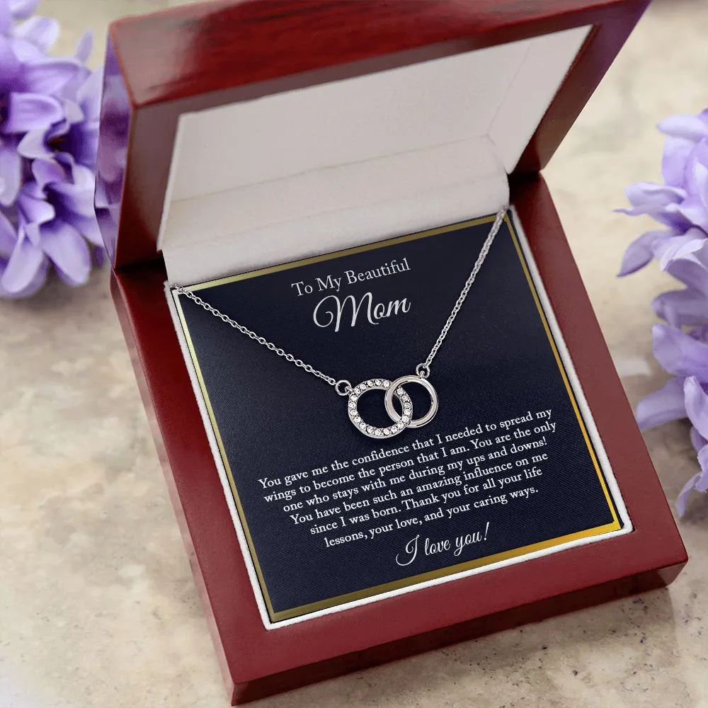 To My Beautiful Mom Necklace, Joint Circle Necklace, Mom Gift from Daughter, Gift from Son