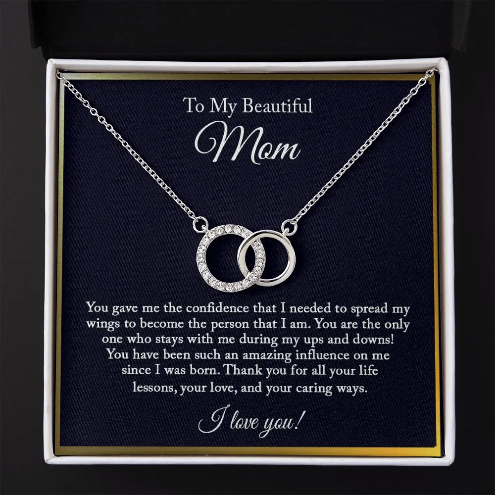 To My Beautiful Mom Necklace, Joint Circle Necklace, Mom Gift from Daughter, Gift from Son